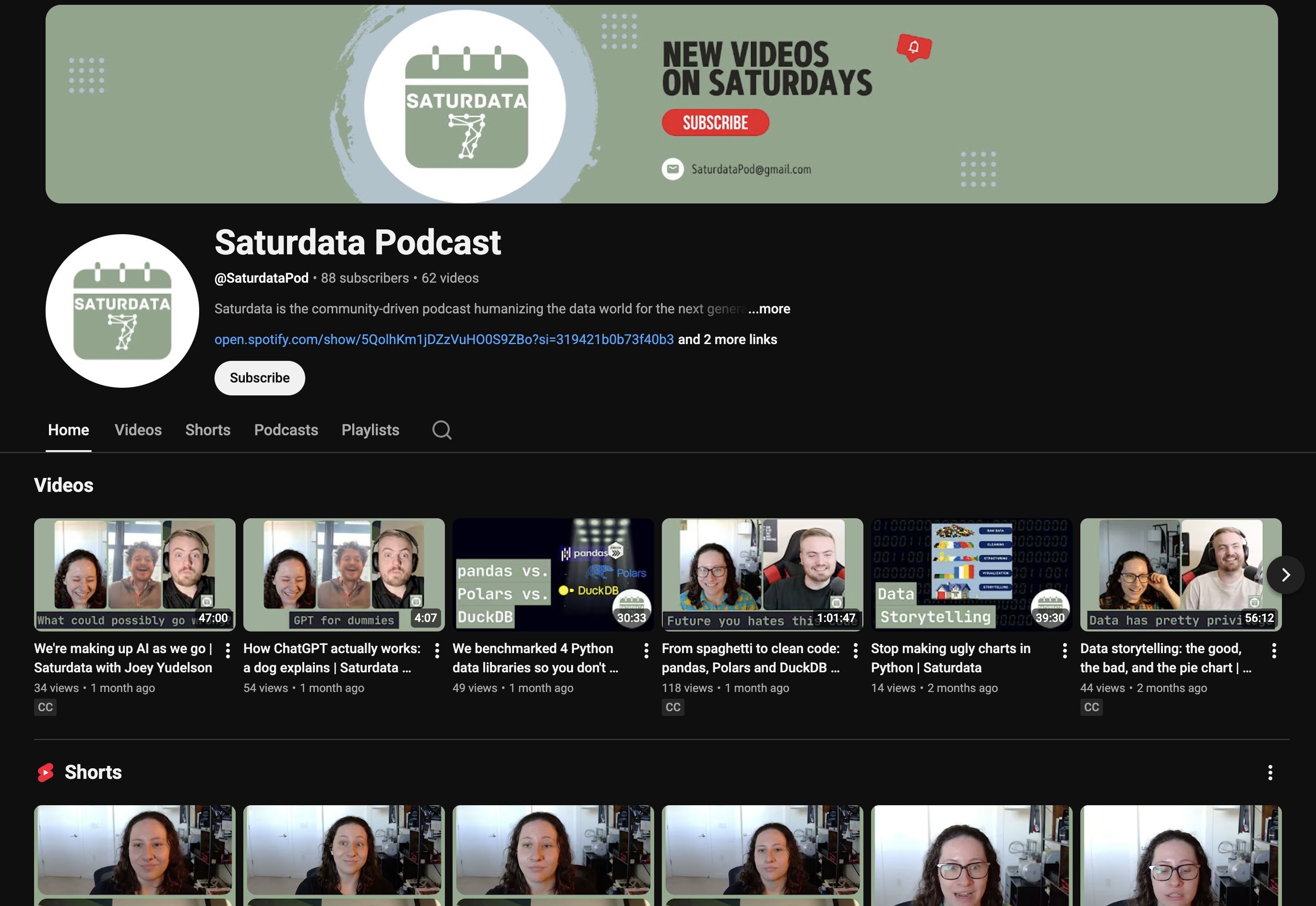 Saturdata YouTube channel preview